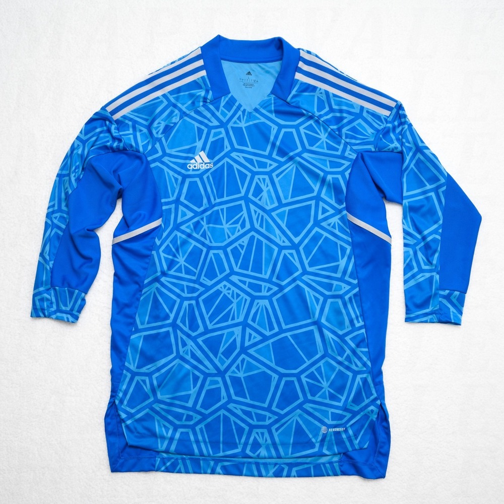 Adidas Sz L (Large) Blue Condivo 22 Goalkeeper Soccer Jersey Long Sleeve Shirt